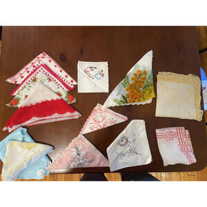 Vintage Embroidered and Printed Handkerchiefs Collection